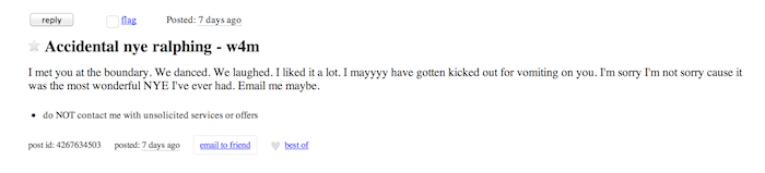 Missed Connection Chicago New Years Eve