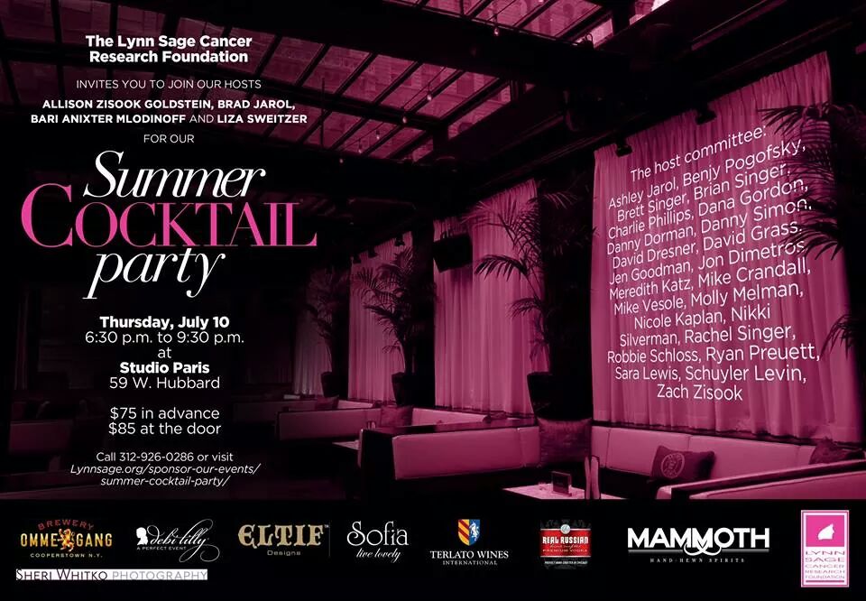  Lynn Sage Cancer Research Foundation summer cocktail party