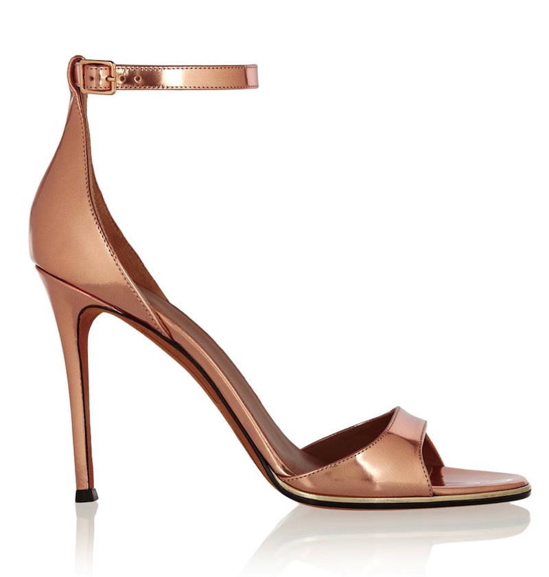 Givenchy Mirrored-leather sandals in rose gold