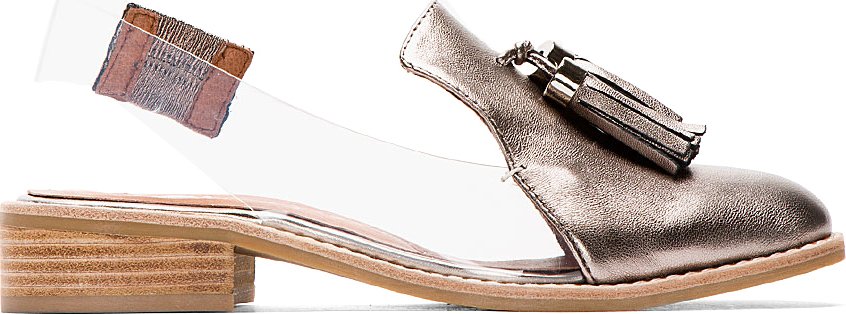 Jeffrey Campbell  Pewter & Clear Slingback Lawless Loafers