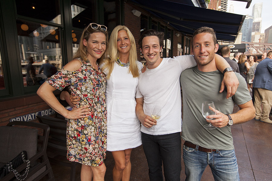 Whitley Bouma Herbert, Kendra Thornton, Jeremy Balbonei, Jesse Levin River Roast Chicago Grand Opening Party