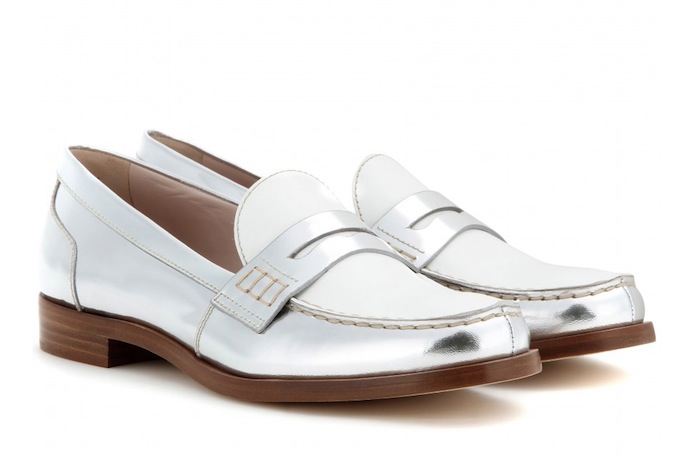 miu miu metallic loafers
