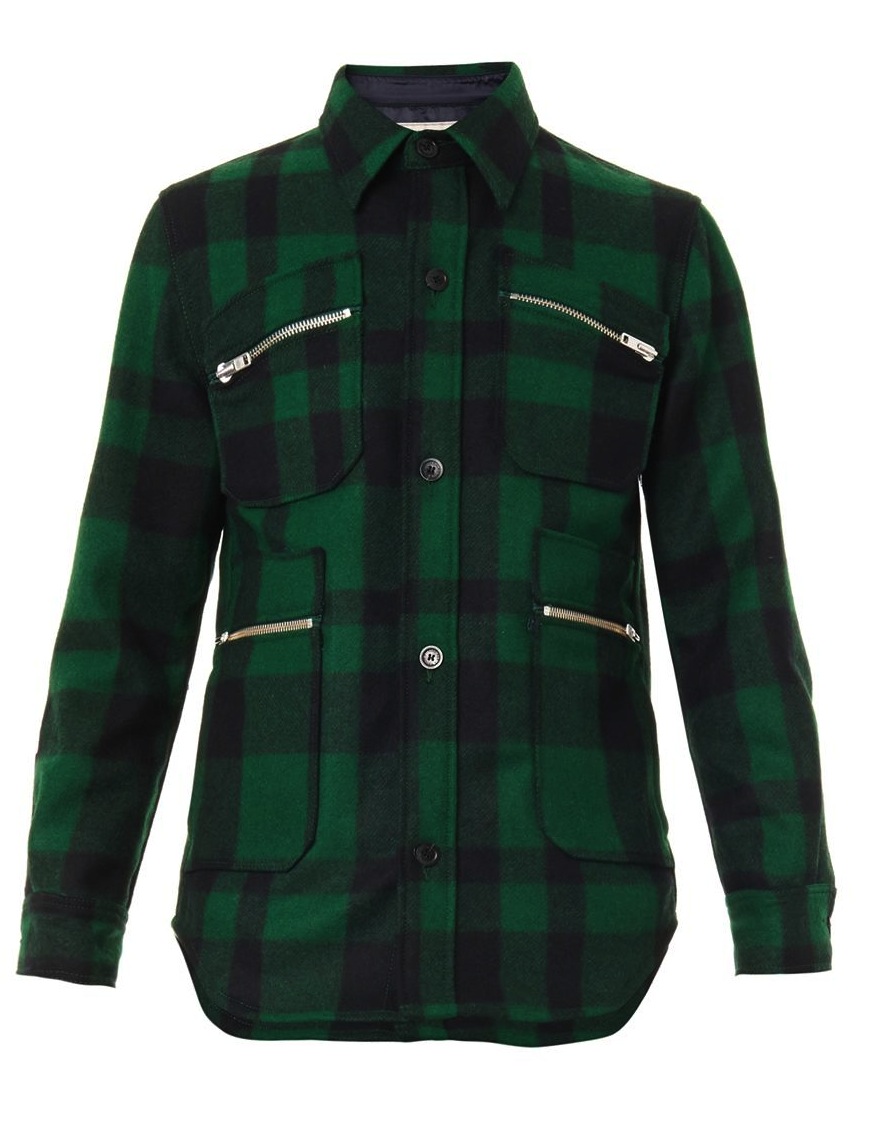 MAISON KITSUNÉ Checked melton-wool jacket