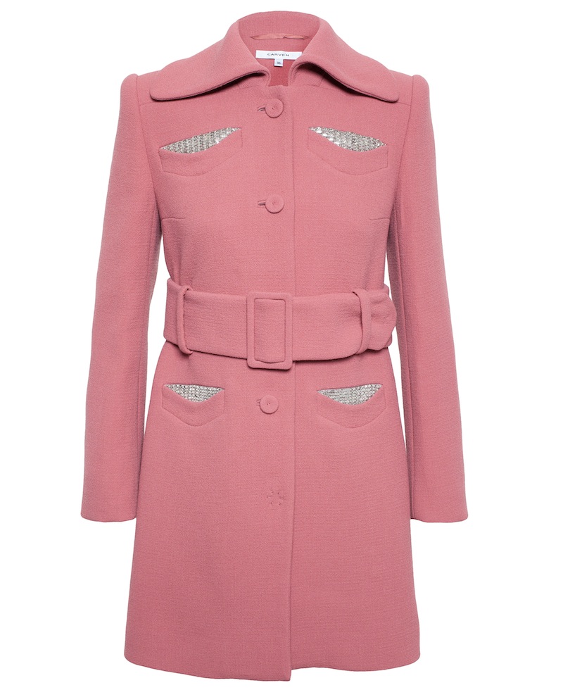 carven pink wool coat