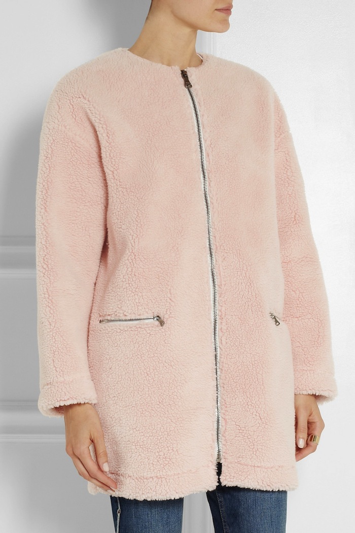 mgsm faux pink coat shearling