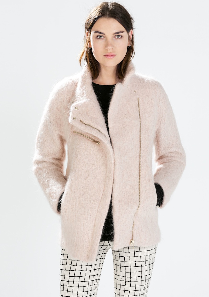 zara pink coat