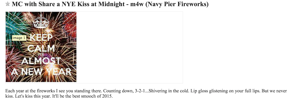 MC with Share a NYE Kiss at Midnight - m4w (Navy Pier Fireworks)