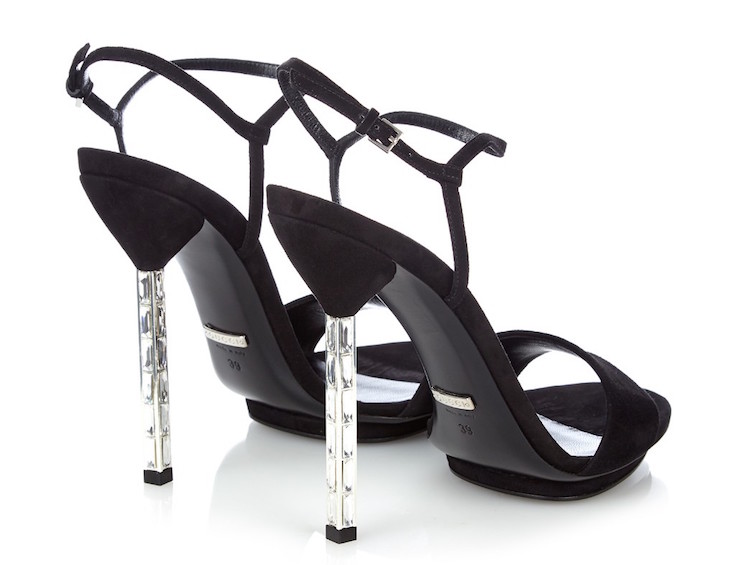 GUCCI Adlena crystal-heel suede sandals