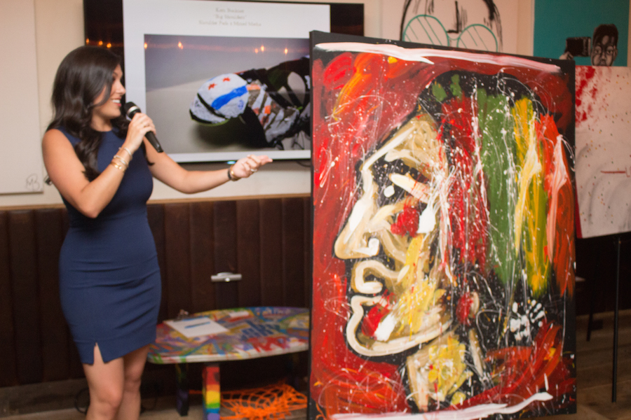 Marley Kayde (NBC 5 Chicago( auctioning off one of Elliot From's paintings