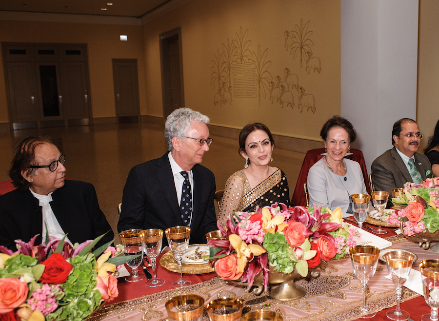Praful Shah of Garden Silk Mills and the TAPI Collection, India a major, lender to the exhibition, Douglas Druick, Nita Ambani
