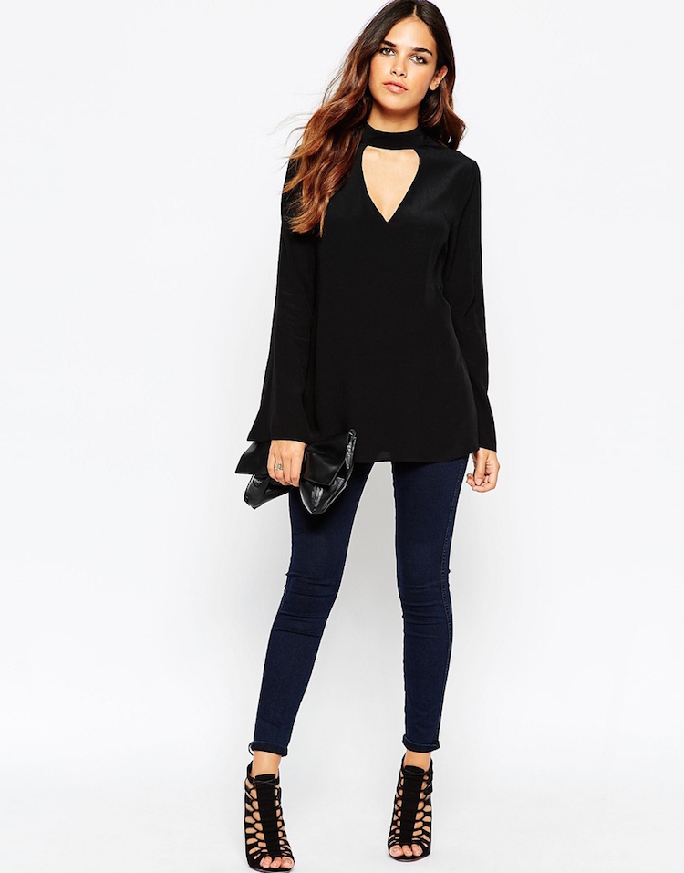 asos-high neck plunge