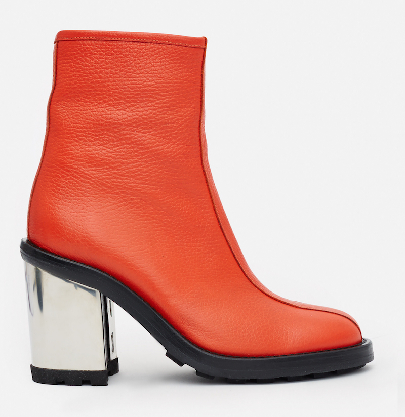 OPENING CEREMONY ISA PEBBLED LEATHER ANKLE BOOTS