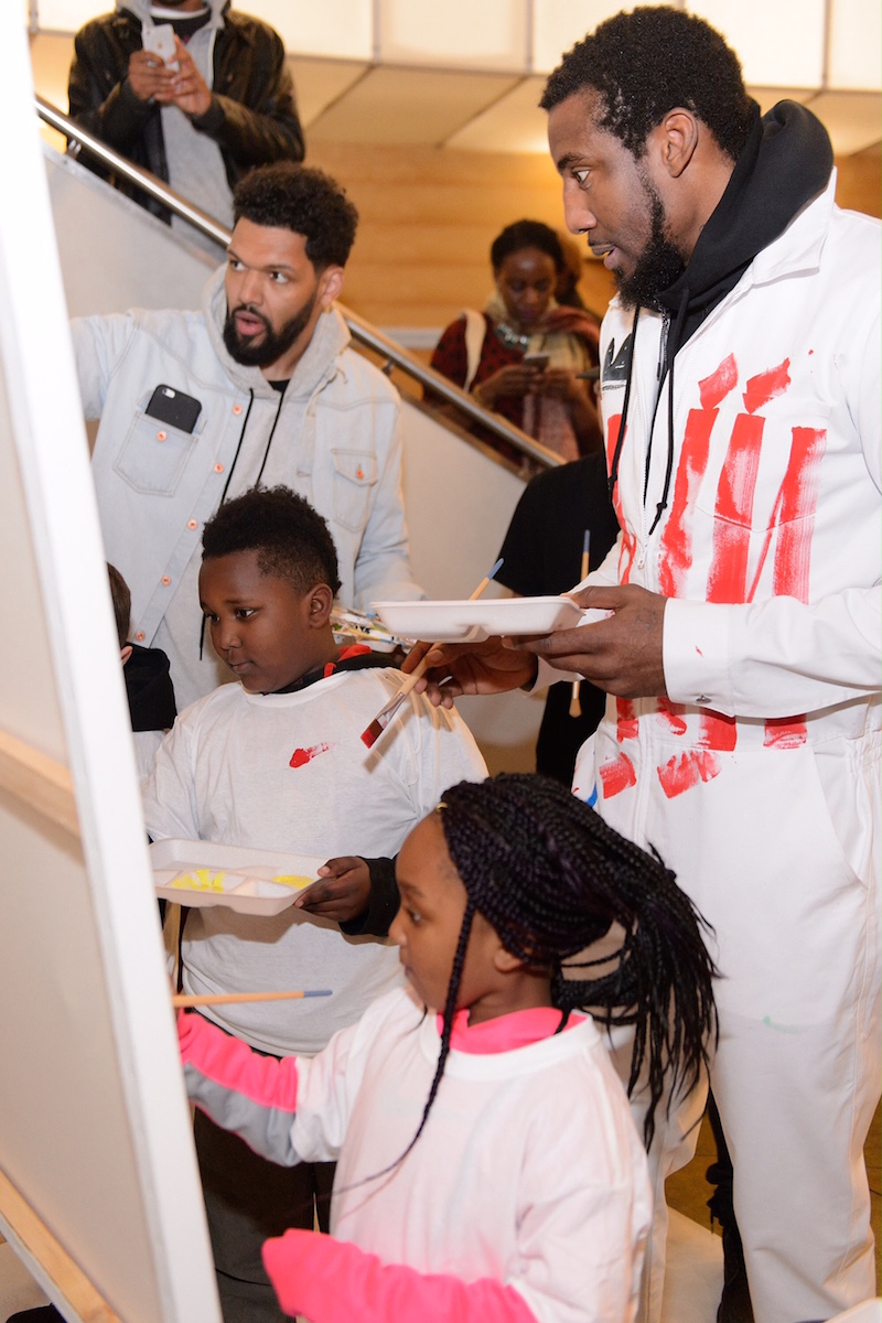 Amar'e Stoudemire And Melech Collection Present 'In The Paint' Series #2 With Hebru Brantley At Little Black Pearl School