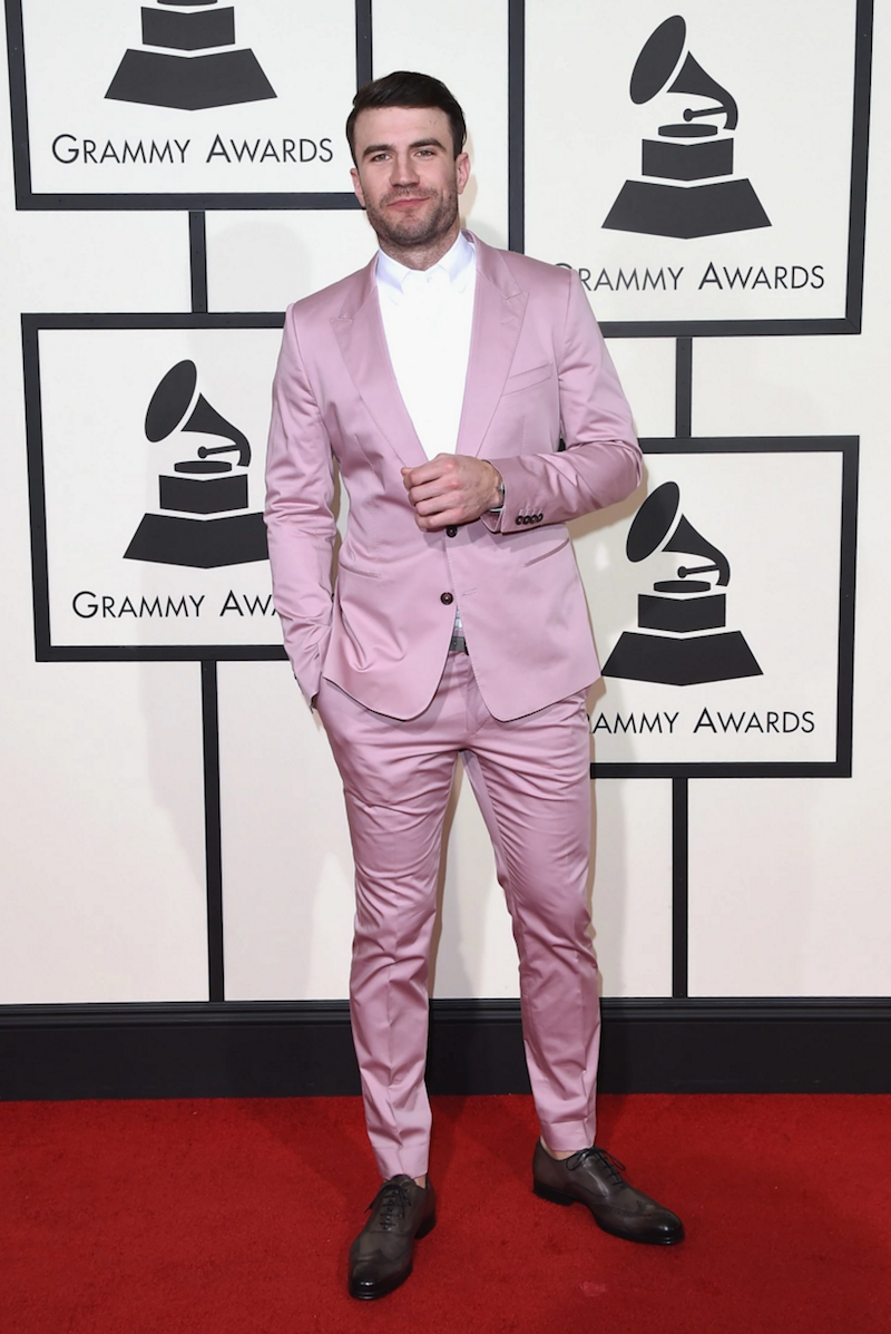 Sam Hunt Grammys pink suit 2016