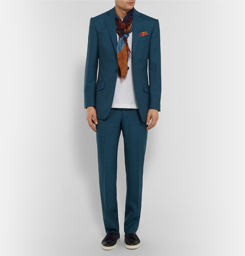 RICHARD JAMES Petrol Wool Suit Jacket