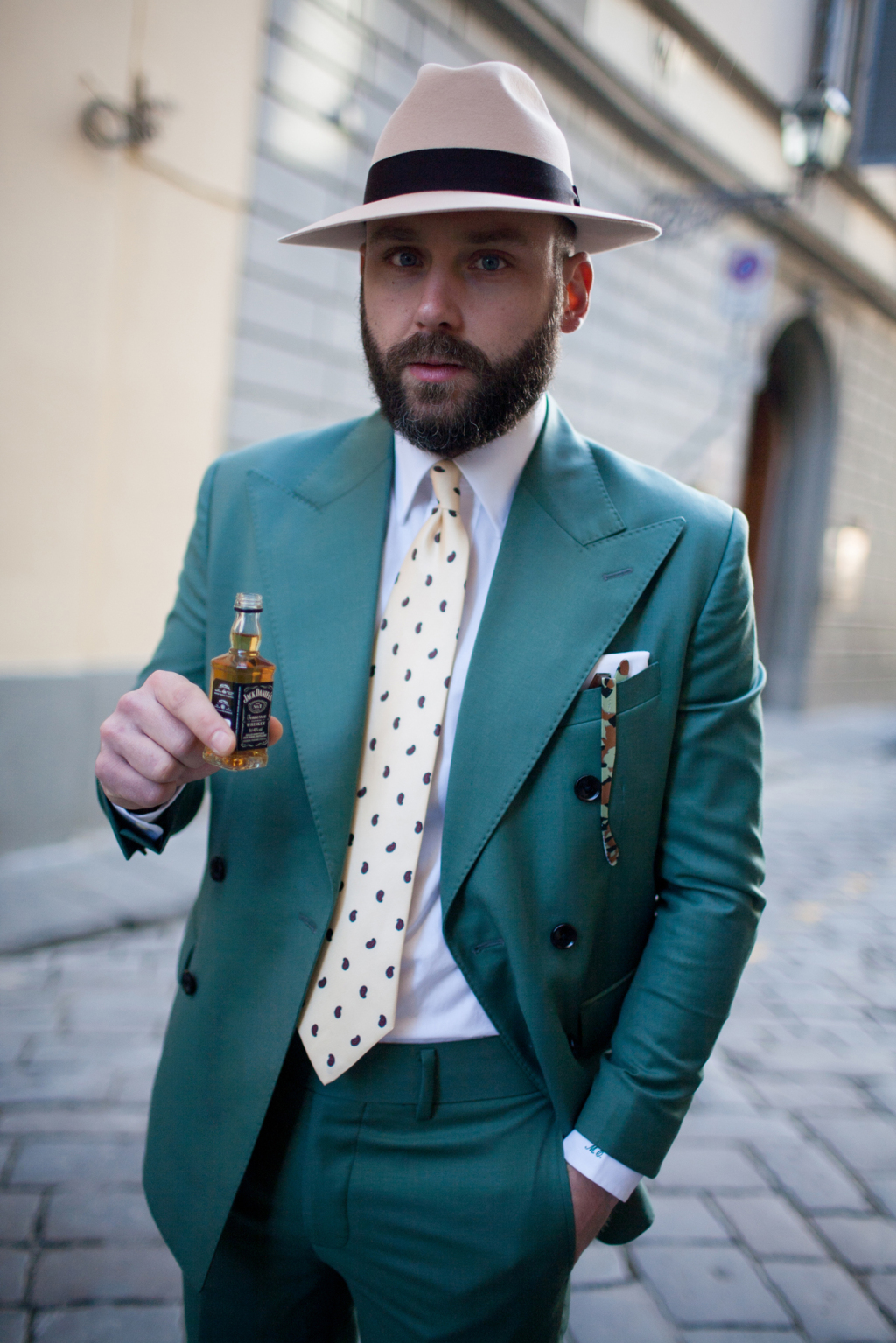 On the streets of Florence at the Pitti Uomo show.
