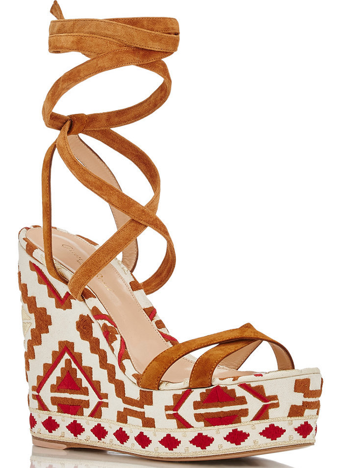 Gianvito Rossi Cheyenne Wedge Sandals