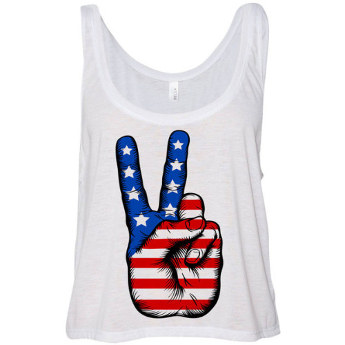 Tank Top - Peace American Flag - Ladies