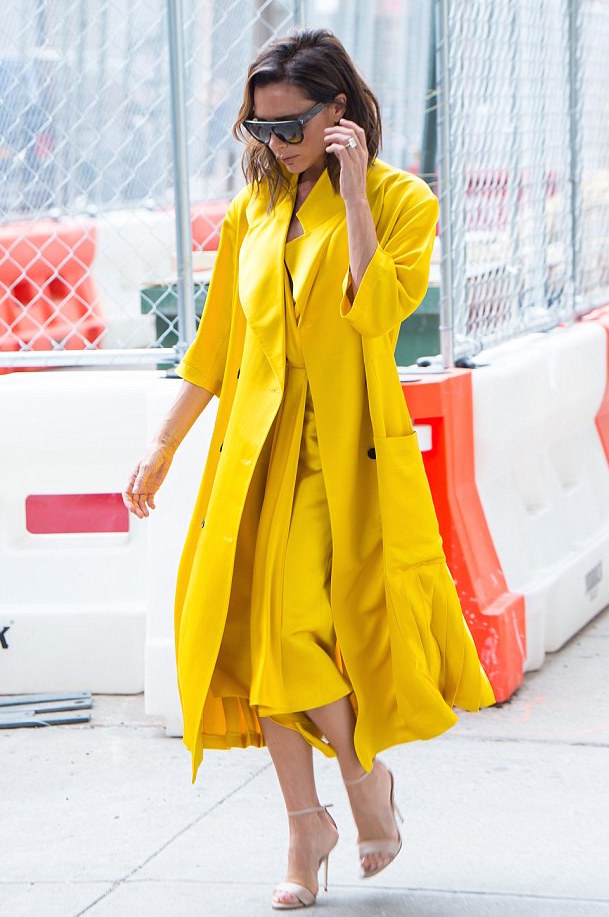 victoria beckham in yellow-lotd